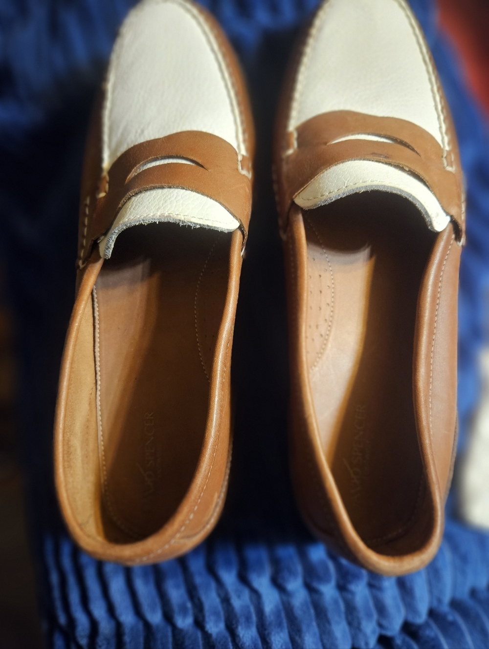 David Spencer Two Tone Dress Loafer Shoes
